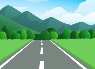 mountain and road